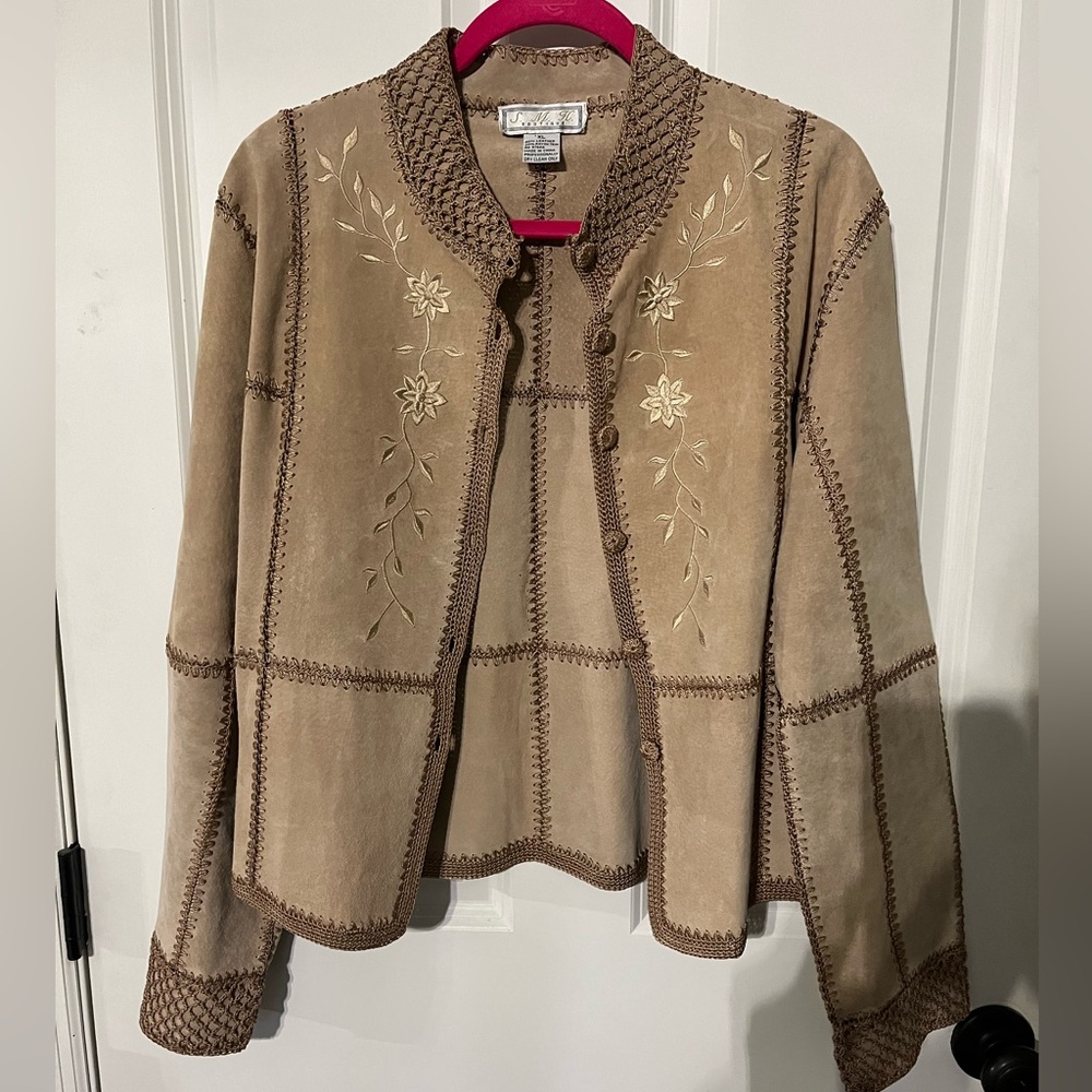 Embroidered and crocheted jacket